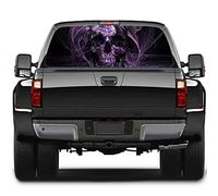 CUSENA Autocollant universel en vinyle perforé pour vitre arrière de camion, SUV, voitures, squelette et tête de mort - 165,1 x 55,9 cm