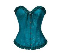 Cusghjbsg Corset à épaules dénudées pour femme Vintage Jacquard Bouton Bustier Sans Bretelles Haut Tube Lingerie Gothique Gaine Sculptante Sous-Poitrine Body, XXL
