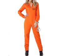 Cusghjbsg Costume de prison pour femmes et hommes - Combinaison de prison à manches longues - Combinaison d'Halloween pour adultes - Jeu de rôle - Tenue de costumade (jaune femme 01, taille XS)