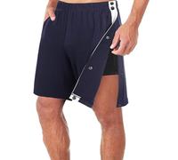 Cusghjbsg Short de jogging décontracté pour homme avec taille élastique et bouton fendu sur le côté post-chirurgie, a-bleu marine, M