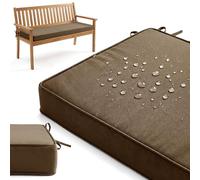 Cush - Coussin de banc d'extérieur imperméable, 139,7 x 43,2 x 7,6 cm - Coussin antidérapant avec attaches - Remplacement résistant à la décoloration pour balancelle de porche et jardin - Double