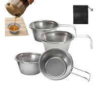 Cushangty Gobelet Inoxydable, Gobelet En Acier Inoxydable De 5cl, 4x Équipement Portable Petites Tasses À Thé Pour Repas Camping Alpinisme Randonnée Sports Cuisine Barbecue
