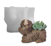 Cushangty Moule Pour Pots De Fleurs | Moules En Silicone Pour Coulée De Résine En Forme De Vache Des Highlands,Outils de Création Décor de Bureau Fournitures Artisanat pour Confection