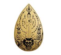 Cushangty thaïlandaise dorée, carte Bouddha | Carte d' à breloques Bouddha thaïlandais, l'inscription court religieux objets de collection, collier charme pour la santé du