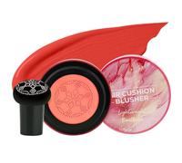 Cushion Blush, Face Blushes, Contour Cosmetics, Buildable Color Glowing Skin, Long-Lasting Highlighter for Holiday, Festive, Wedding, Night Occasions, Natural Flush