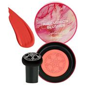 Cushion Blush - Teinte crème rosée, contour lisse finition naturelle | Blusher léger avec applicateur éponge bouffante, maquillage long à tissage long pour sac de voyage ou cosmétiques quotidiens