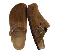 CUSHIONAIRE Sabot Hana Cork Footbed pour Femme avec +Confort, Velours côtelé Beige 39 EU