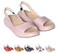 Cushioned Sandals, 2025 Lightweight and Comfortable Slip-On Orthopedic Cushioned Peep-Toe Sandals for Women (pink,36)