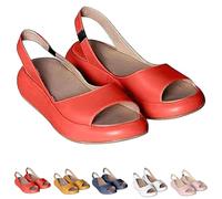 Cushioned Sandals, 2025 Lightweight and Comfortable Slip-On Orthopedic Cushioned Peep-Toe Sandals for Women (orange,41)