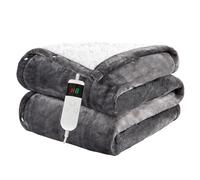 Cushious Couverture chauffante avec arrêt automatique, 150 x 180 cm, 10 niveaux de chauffage, minuterie d'arrêt automatique jusqu'à 8 heures, protection contre la surchauffe, lavable en machine