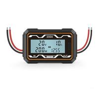 Cushteg Ampèremètre numérique pour analyse de l'énergie solaire de batterie télécommandée, courant max 200 A, 8-60 V DC, avec écran LCD rétroéclairé et fil isolé en silicone haute température (200 A)