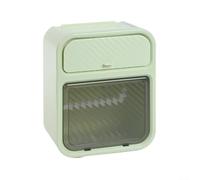 Cushteg Boîte à mouchoirs murale avec tiroir, porte-mouchoirs étanche pour rouleau et papier ventouse, rangement superposé pour lingettes et petits articles (vert)