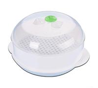 Cushteg Cuiseur vapeur compact pour micro-ondes pour une cuisine saine, plastique avec couvercle transparent, utilisation multifonction comme cuiseur à riz et légumes, 21 x 21 x 12 cm (un)