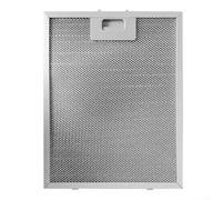 Cushteg Filtre de hotte 340 x 280 x 9 mm - Déflecteur d'huile en acier inoxydable aluminisé à 5 couches pour hottes de cuisine compatibles, écran de graisse en métal argenté