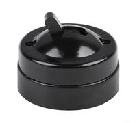 Cushteg Interrupteur de lumière rétro à commande unique, 220-250 V, 1 A, pour montage en saillie, bouton mural pour maison et hôtel, noir