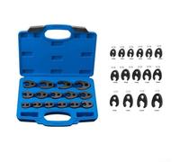 Cushteg Jeu de clés métriques chromées en pied de biche, 8 à 24 mm, clé à extrémité ouverte pour cliquet de 3/8 et 1/2", kit d'outils automobiles et de plomberie