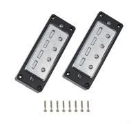 Cushteg Lot de 2 Micros Humbucker pour Guitare Basse 4 Cordes Manche et Chevalet avec Anneau Noir pour Mini Humbuckers, Cadre Argent, Résistance 10.9KΩ & 10.2KΩ