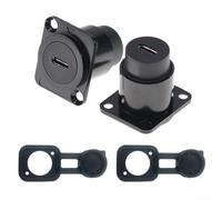 Cushteg Lot de 2 modules de coupleur femelle de type C avec cache anti-poussière pour USB 3.1, pour sol, bureau et 86 prises de panneau (noir)