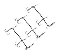 Cushteg Lot de 2 ou 3 hameçons triples barbelés 1/0# pour pêche au brochet, hameçon en acier inoxydable avec tire-bouchon, 14 cm, lot de 2 ou 3