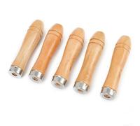 Cushteg Lot de 5 poignées de limes en bois de rechange avec collier en métal robuste pour limes de 6 à 8 pouces, râpe à bois et outils à main, longueur 11 cm, trou de 6 mm de diamètre