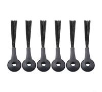 Cushteg Lot de 6 brosses latérales de rechange pour aspirateur robot Shark AV2800ZE RV2820YE, en plastique + poils en nylon, noir, pour Shark AI Ultra Series