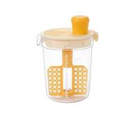 Cushteg Mélangeur à sauce manuel en polypropylène avec échelle de mesure et couvercle de vidange pour vinaigrettes, battre les œufs, la cuisson et la cuisine (jaune)