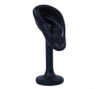 Cushteg Présentoir de boucles d'oreilles pour organisation de bijoux, modèle d'oreille humaine en résine avec base en silicone souple, support rond stable pour boucles d'oreilles et crochets, pour