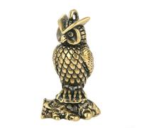 Cushteg Statuette hibou en bronze massif pour décoration de maison et de bureau, figurine en laiton faite à la main