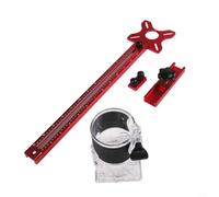 Cushteg Support de rainure de fraisage pour défonceuse, guide de cheville 4 en 1 et localisateur de poinçon pour le travail du bois avec base amovible, fabriqué en alliage d'aluminium pour MDF et