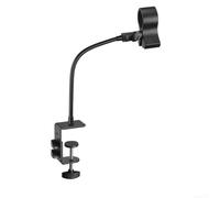 Cushteg Support flexible en col de cygne avec pince de bureau pour radio Broadcasting Studio Live, support de microphone réglable en plastique pour micros de 28-40 mm à 30-60 mm, noir (micro de 30 à