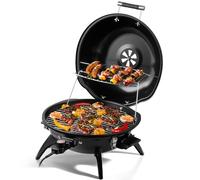 CUSIMAX Barbecue électrique de table, pour utilisation intérieure et extérieure, balcon, jardin et cuisine, 1600 W, portable, avec couvercle et température réglable, revêtement anti-adhésif
