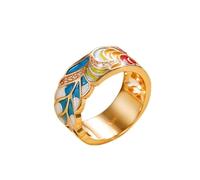 CUSIOALQQ Bague d'éternité tendance avec feuilles arc-en-ciel pour femme - Taille émeraude - Multicolore - Pierre précieuse créée - Bague d'éternité colorée en oxyde de zirconium - Bague empilable