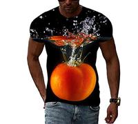 CUSMA Tomates dans l'eau - T-Shirt Hommes et Filles imprimé en 3D - décontracté - col Rond - Manches Courtes