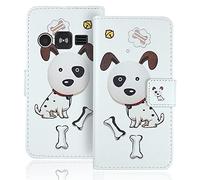 Cuson Dog PU Cuir Housse Coque Etui Couverture Protecteur Cas Portefeuille Flip Case Cover Book Wallet TPU Silicone pour Doro 1360/1361 / 1362 2.4 inch