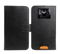 Cuson Noir PU Cuir Housse Coque Etui Couverture Protecteur Cas Portefeuille Flip Case Cover Book Wallet TPU Silicone pour Doogee S89 / S89 Pro 6.3"