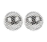 CUSROS 1 Paire De Broches à Bille De Remise en Forme Magnétique à La Main Mini Balle D'acupuncture pour Les Mains De Physiothérapie De Santé Argent 3.2cm