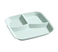 CUSROS Assiette rectangulaire à 3 compartiments en polypropylène de qualité alimentaire - Passe au lave-vaisselle - Pour adultes et enfants - Pour le petit déjeuner - Légumes - Vert