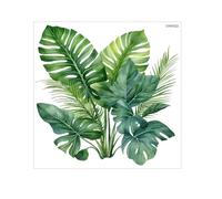 CUSROS Autocollant pour abattant de WC - Plante verte - Amovible - Imperméable - En PVC - Décoration de salle de bain B