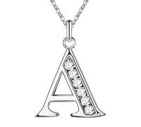 CUSROS Collier avec lettres de 26 lettres, zircone mousseux simple | bijoux initiaux | collier de filles avec lettres A à Z | en acier inoxydable plaqué or ou en forme de déclaration S