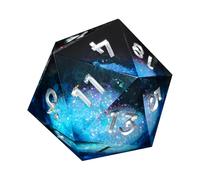 CUSROS Liquid Core Dés polyédriques en résine à bord tranchant 20 côtés Doré Argenté Dés polyédriques Multi-faces RPG Jeu de société Noir Bleu