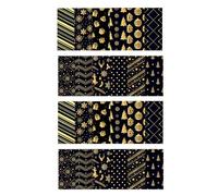 CUSROS Lot de 24 feuilles de papier cartonné pour scrapbooking - Noir et doré - Double face - Décoration de fond - Fournitures de fabrication de cartes - 30 cm