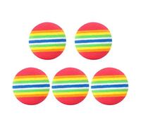 CUSROS Lot de 5 balles rebondissantes en mousse EVA pour chat Motif rayures arc-en-ciel Multicolore