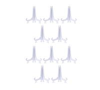 CUSROS Présentoir à assiettes à suspendre pour petits articles, 2/5/10 supports en plastique transparent, structure triangulaire, support stable, support pliable pour mariage, maison 3