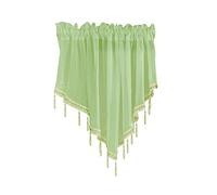 CUSROS Rideau Court De Forme De Triangle De Couleur Unie, Décoration De Maison De Rideau Court De Cantonnière De Fenêtre De Cuisine Fruit Vert Taille Unique