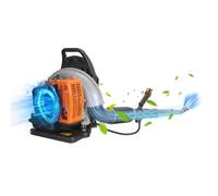 CUSROS Sac à dos à essence 63 cc - Souffleuse à feuilles haute puissance 3ph 665 CFM, sac à dos à gaz de jardin avec poignée de régulateur de vitesse, moteur monocylindre à 2 temps refroidi par air,