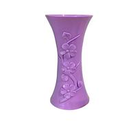 CUSROS Vase en plastique embossé pour arrangement de fleurs, pot de fleurs, support de fleurs pour la maison, le bureau, décoration de la maison, violet clair, taille unique