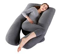 Cussin de Grossesse pour Dormir -Coussin d'Allaitement en Forme de U, Coussin Maternité et Coussin Grossesse Oreiller avec Housse en Coton Tricoté Amovibl, Soutien pour Le Dos, Les Hanches, Les Jambes