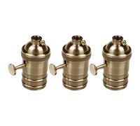 Cusstally 3X Douille de Support D'Ampoule de Lampe En Laiton Cuivre Vintage Antique E26/E27 Laiton Antique
