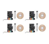 Cusstally 4X Carte Son PCIe 5.1, PCI Surround 3D Carte Audio pour PC avec Haute Performance Sonore Directe et Support Bas