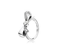 Cusstally Bagues Cadeaux Délicat Dainty Brillant Souhaitant Bone Love Lock Ring Mariage for Filles Bijoux de Mode (Color : 2, Size : 50)